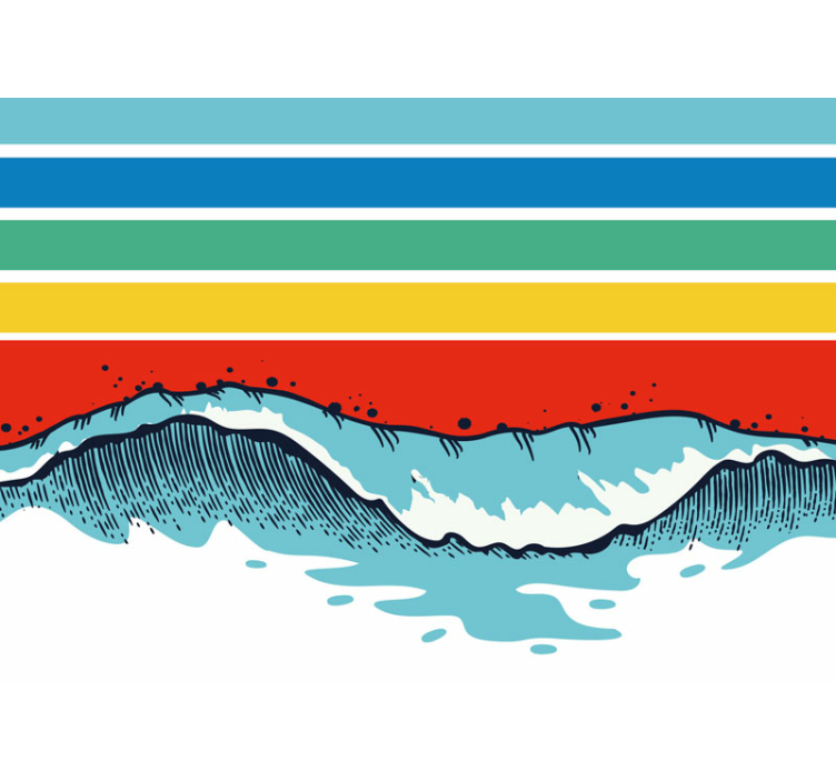 Tyylitelty aaltokuvio luonto valokuvatapetti - Tenstickers