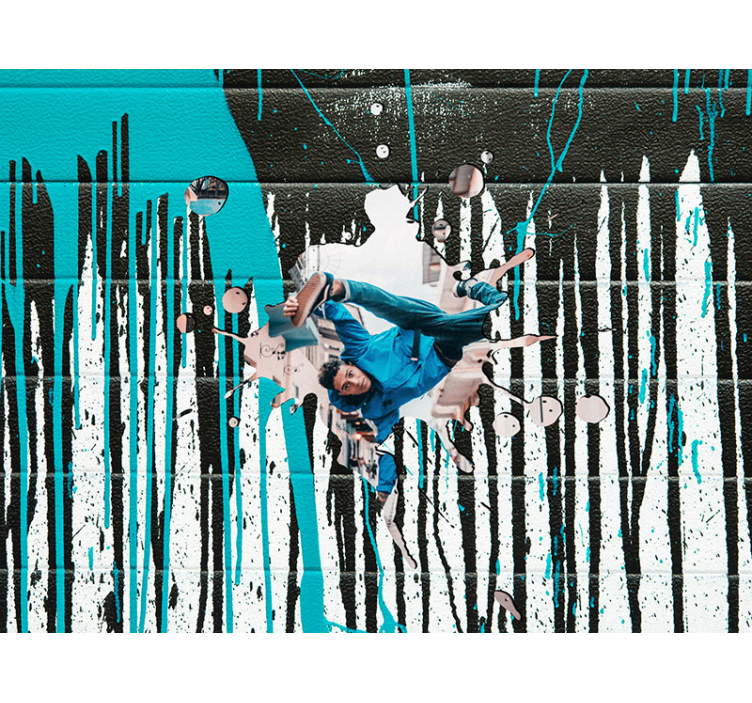 Dynaaminen skeittauksen toiminta graffitivalokuvatapetti - Tenstickers