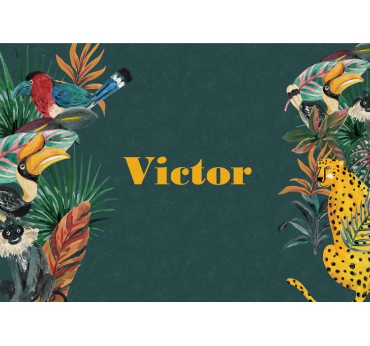 Henkilökohtainen lasten viidakko muokattava valokuvatapetti - Tenstickers