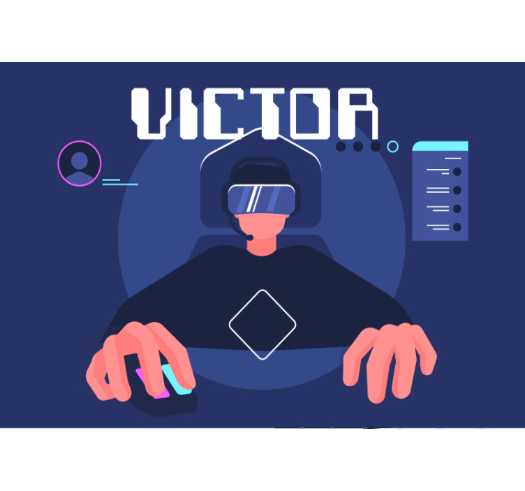 Gamer poika muokattava valokuvatapetti - Tenstickers