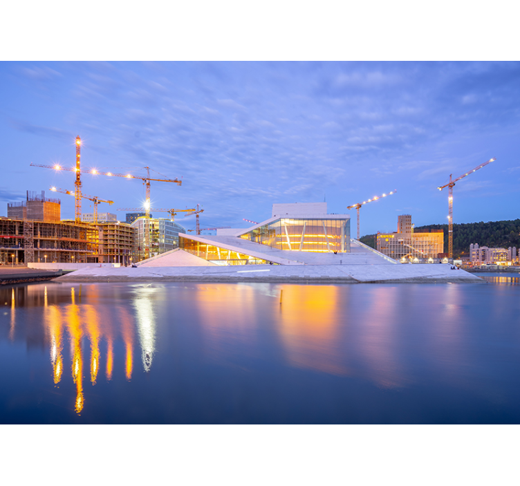 Moderni arkkitehtoninen suunnittelu kaupunki valokuvatapetti - Tenstickers