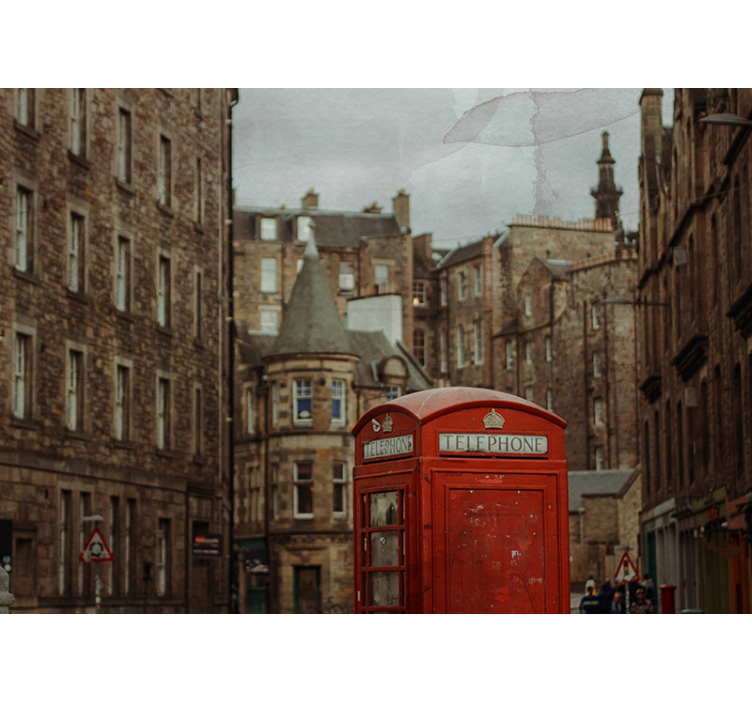 Lontoon ikoninen puhelinkoppi valokuvatapetti - Tenstickers