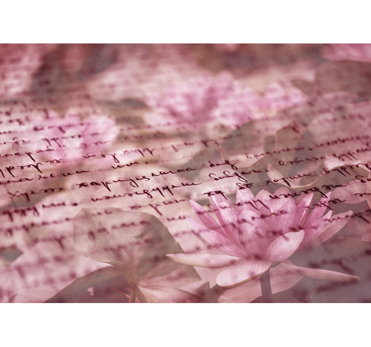 Herkkä kukkainen kirjoitus kukka valokuvatapetti - Tenstickers