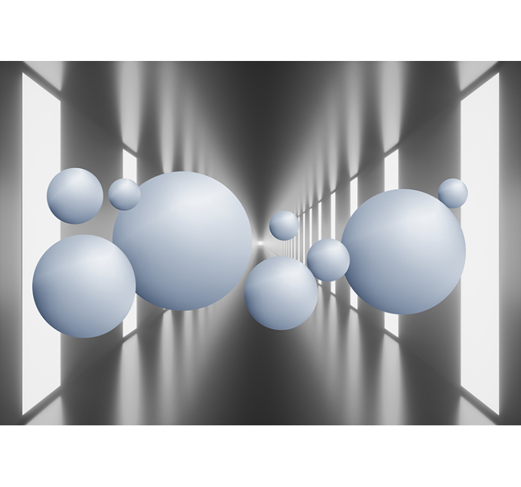 Kelluvien pallojen järjestely 3D valokuvatapetti - Tenstickers