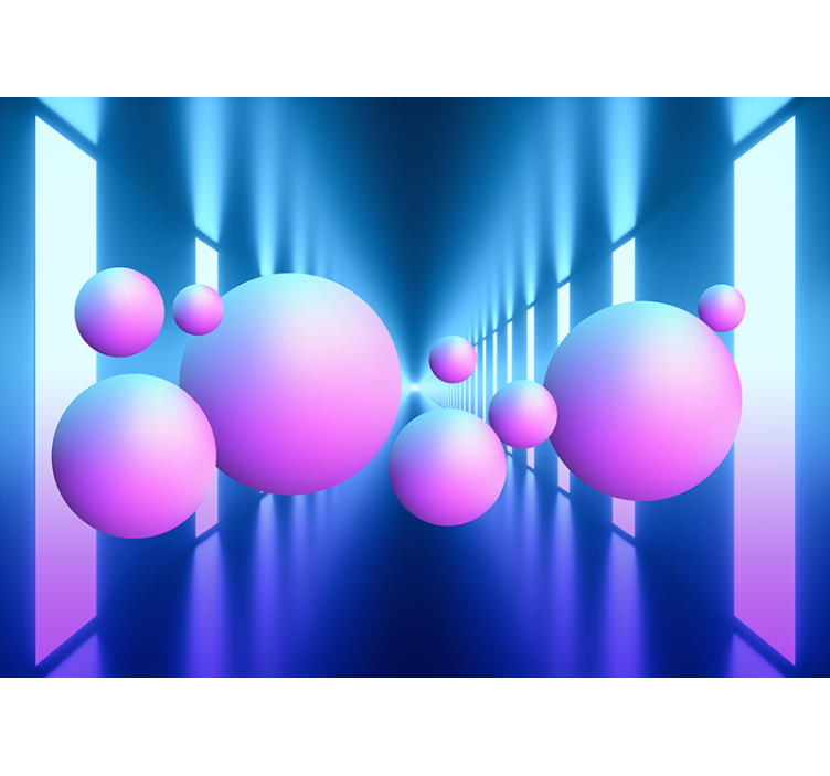 Kelluvat pallot illuusio abstrakti valokuvatapetti - Tenstickers