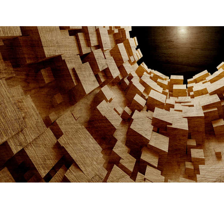 3d vaikutus puinen tunneli 3d valokuvatapetti - Tenstickers