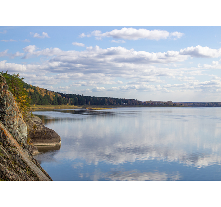 Iso joki ja metsä valokuvatapetti metsä - Tenstickers