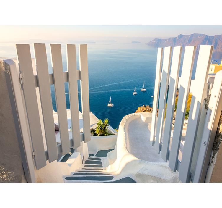 Purjeveneet valtameren yli maisema valokuvatapetti - Tenstickers