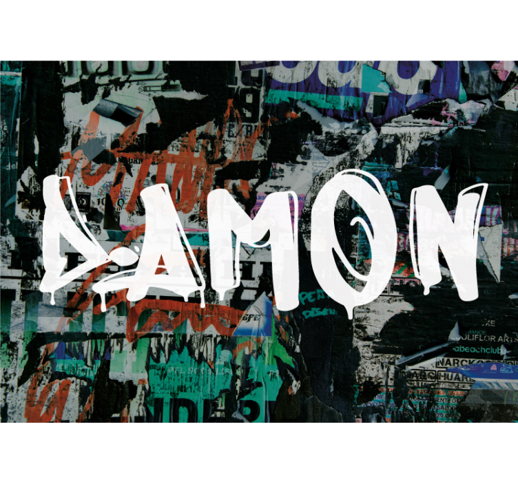 Kaupunkien sapluunataide graffiti valokuvatapetti - Tenstickers