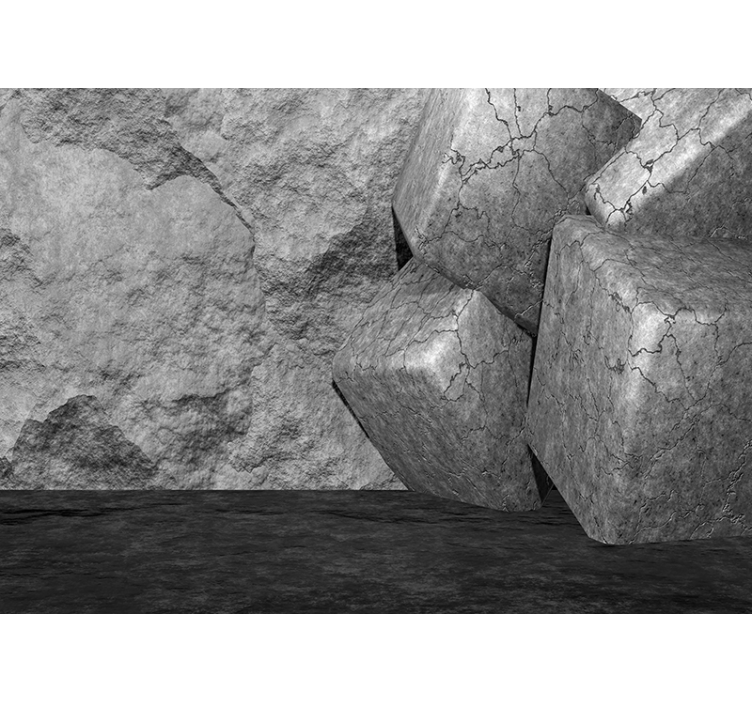 Halkeilleet kiviblokit valokuvatapetti - Tenstickers