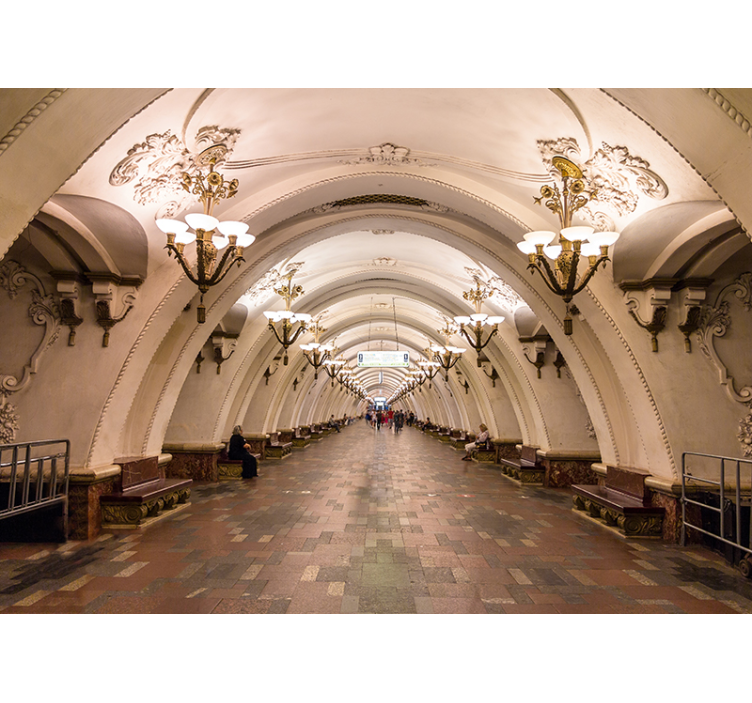 Moskovan metroasema muut kaupunki ja maa valokuvatapetti - Tenstickers