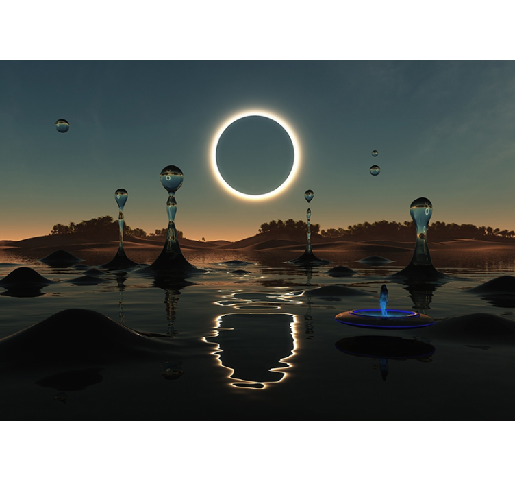 Taivaallinen vesikohtaus avaruus valokuvatapetti - Tenstickers