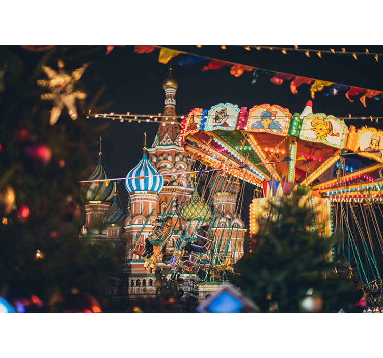 Pyhän vasilin karnevaali kaupunki valokuvatapetti - Tenstickers