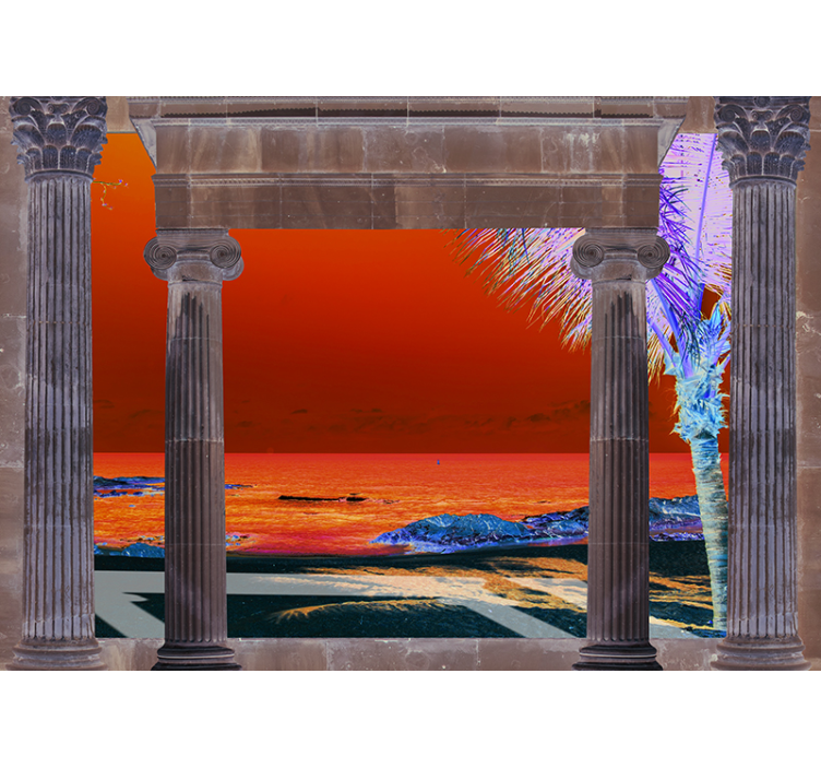 Trooppinen rannikkonäkymä maisema valokuvatapetti - Tenstickers