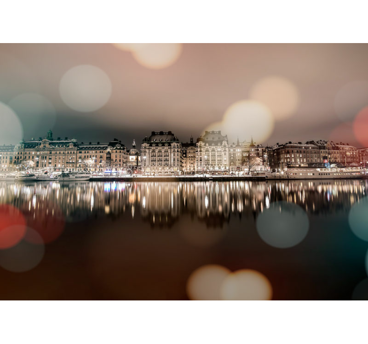 Luonnonkaunis kaupungin heijastus kaupunki valokuvatapetti - Tenstickers