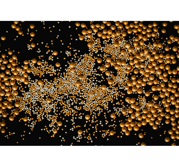 Tyynyn rakenne ja kultaiset pallot 3d valokuvatapetti - Tenstickers