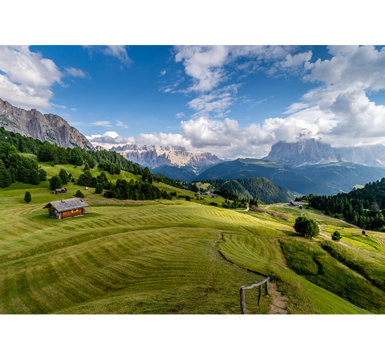 Vuoristoinen rauhanäkymä maisema valokuvatapetti - Tenstickers