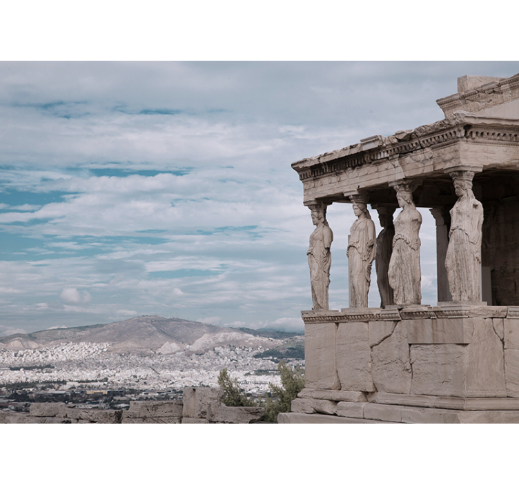 Kreikkalaiset valkoiset pylväät ja kyyhkyset 3d valokuvatapetti - Tenstickers