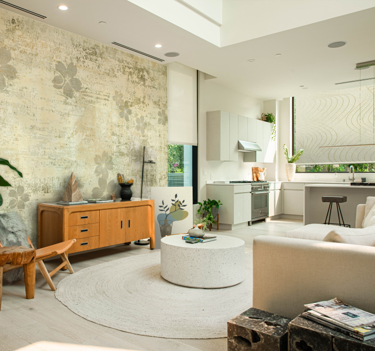 Herkät kukkakuviot olohuoneen valokuvatapetti - Tenstickers