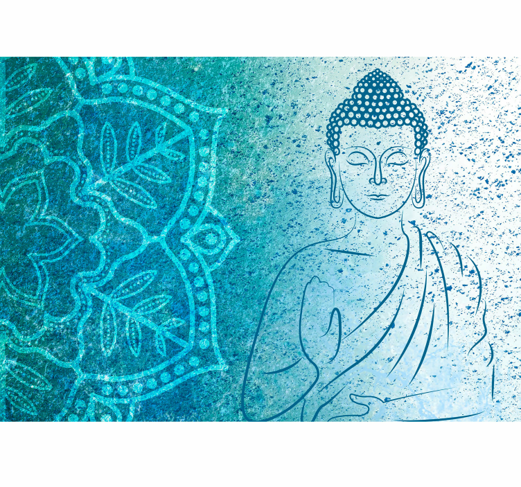 Buddha sininen mandala valokuvatapetti - Tenstickers
