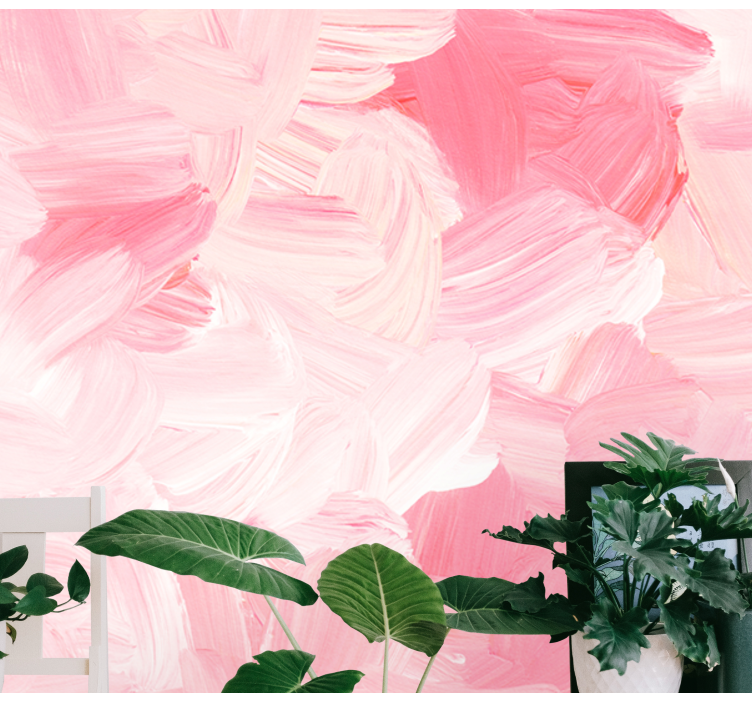 Abstrakti pastelli vaaleanpunainen ja valkoinen Valokuvatapetti v - Tenstickers