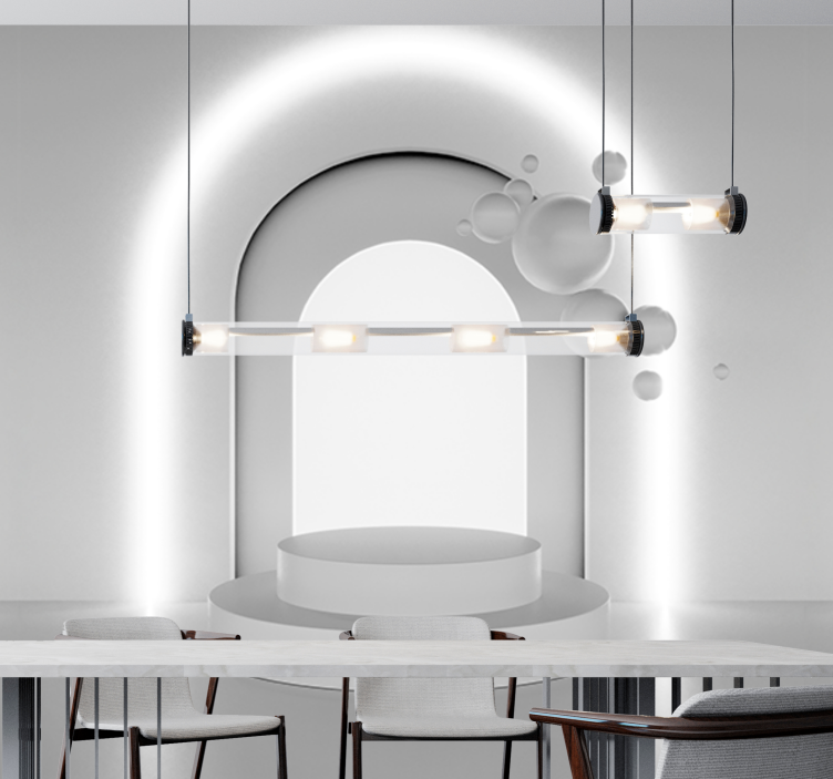 Abstrakti valokuvatapetti geometrisella kaarisuunnittelulla - Tenstickers