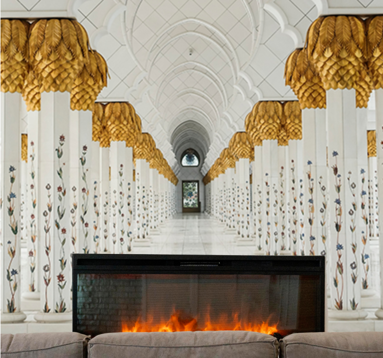 Afrikkalainen valokuvatapetti majesteettinen pylväshalli - Tenstickers