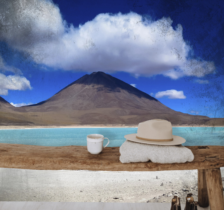 Alppijärven näkökulmasta maisema valokuvatapetti - Tenstickers