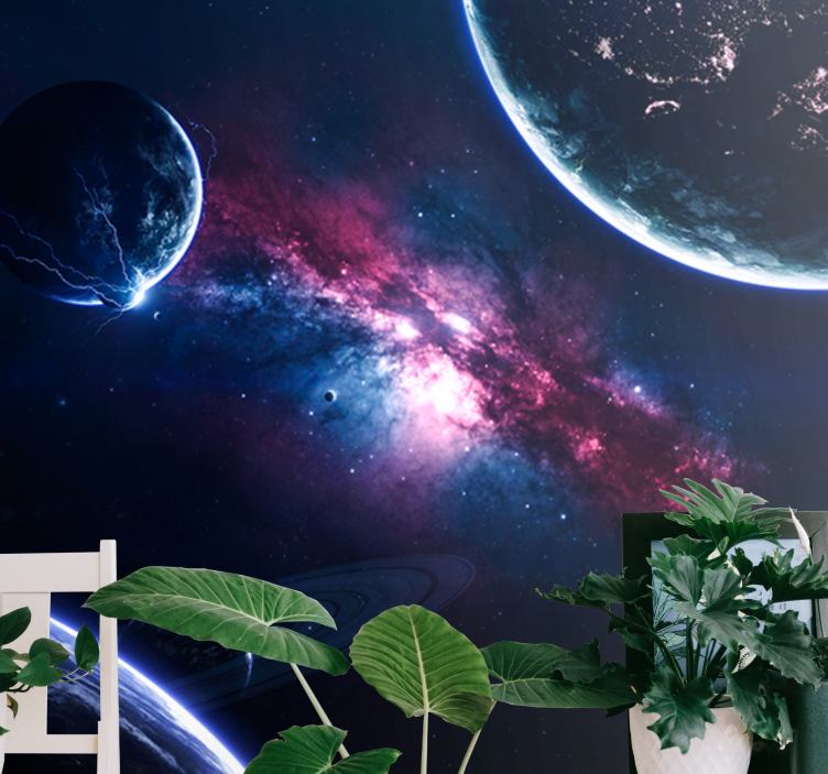 Avaruusgalaksinäkymä valokuvatapetti - Tenstickers