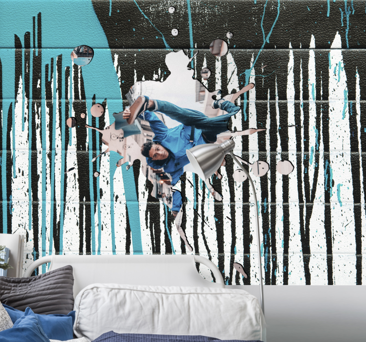 Dynaaminen skeittauksen toiminta graffitivalokuvatapetti - Tenstickers
