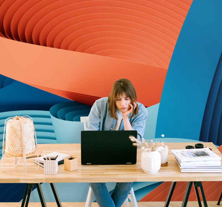 Dynaamiset paperikerrokset abstrakti valokuvatapetti - Tenstickers