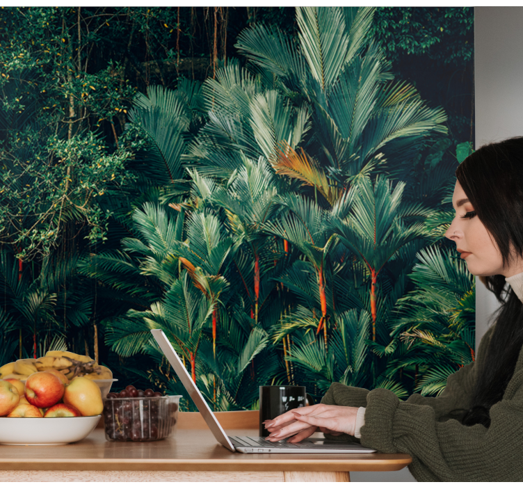 Eksoottiset palmulehdet luonto valokuvatapetti - Tenstickers