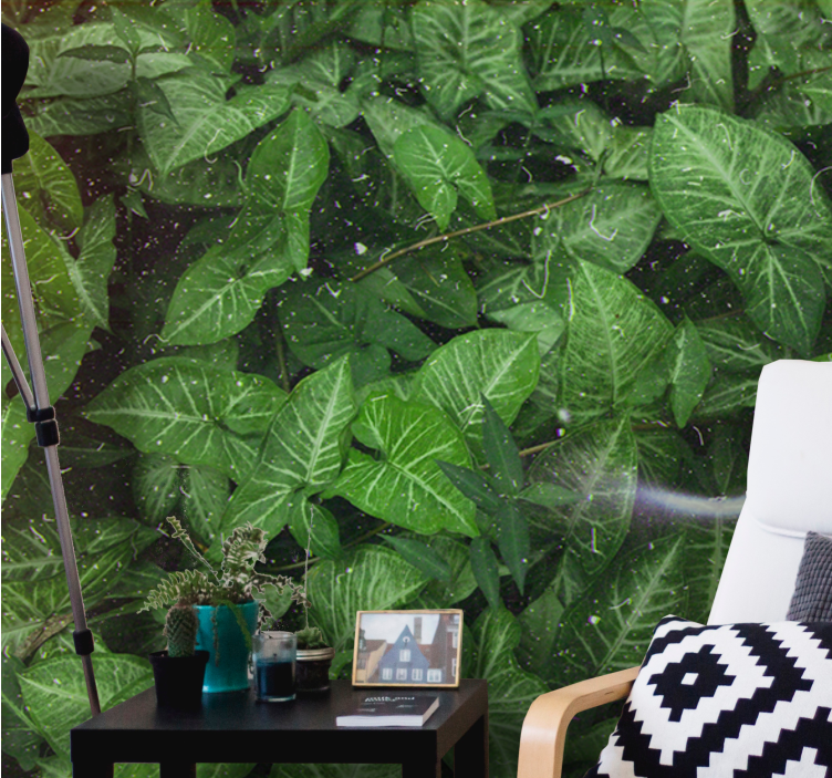 Elinvoimainen lehtikoostumusluonto valokuvatapetti - Tenstickers