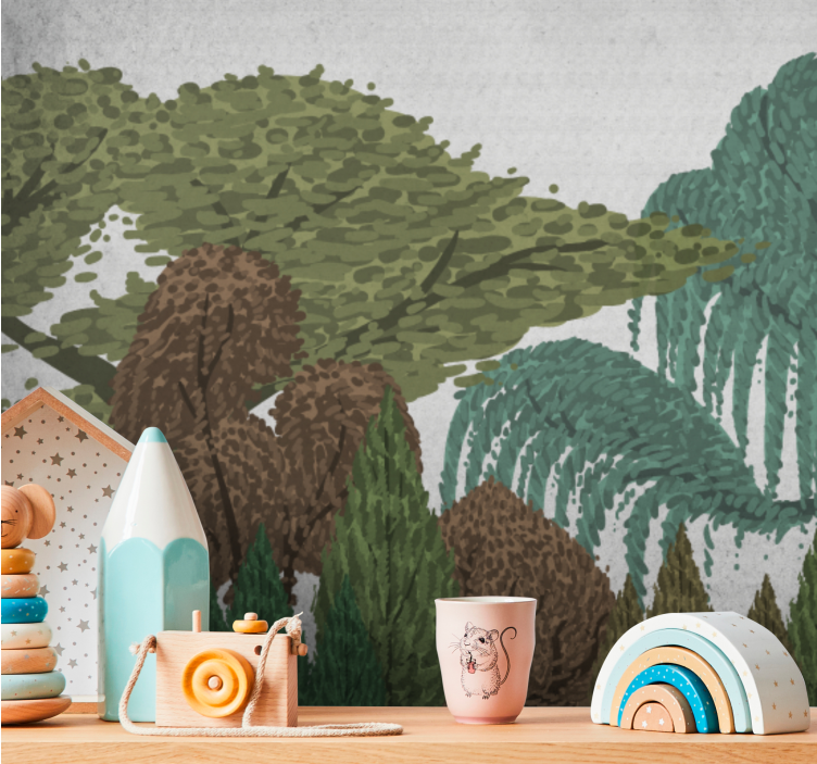 Elinvoimainen lehtimaisema luonto valokuvatapetti - Tenstickers