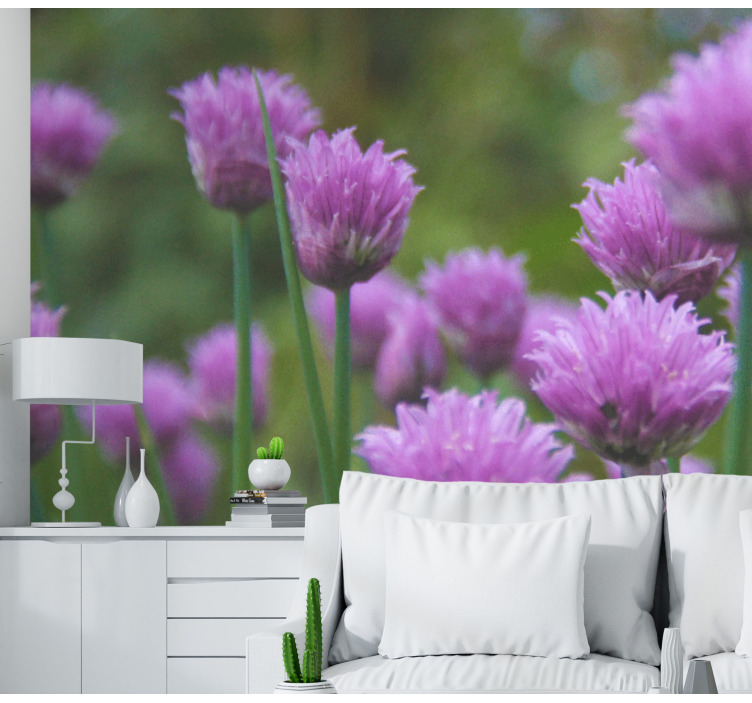 Epämääräiset violetit kukat Muut kukat valokuvatapetti - Tenstickers