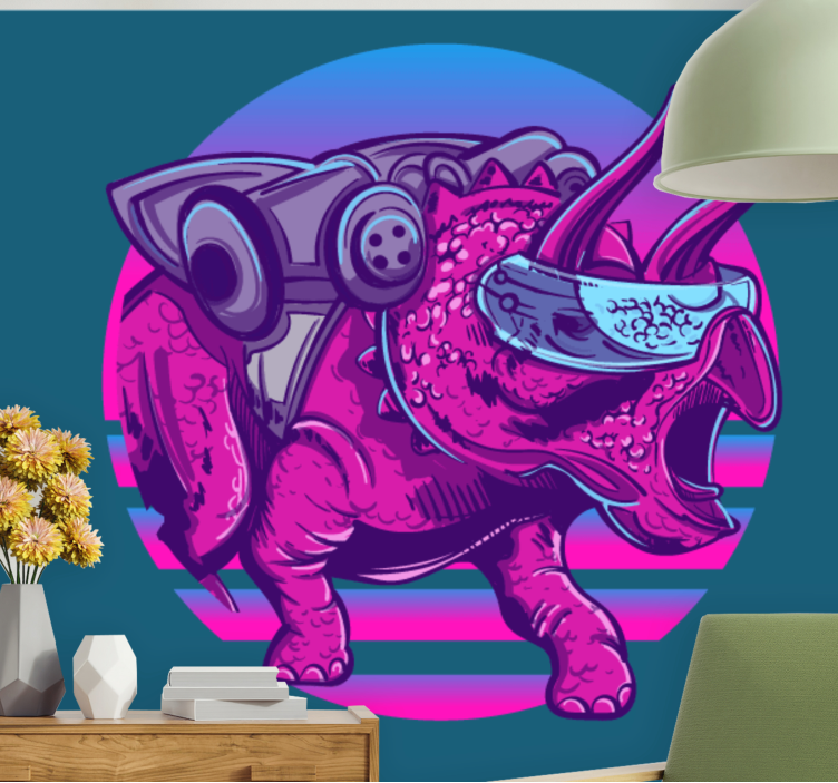 Futuristinen triceratops eläin valokuvatapetti - Tenstickers