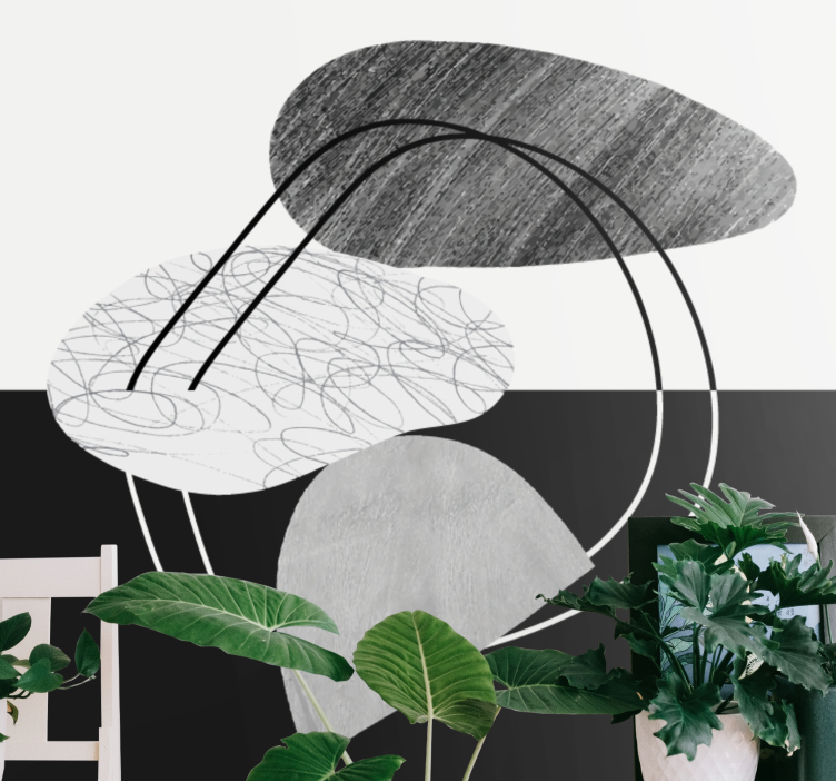 Geometriset yksiväriset muodot abstrakti valokuvatapetti - Tenstickers