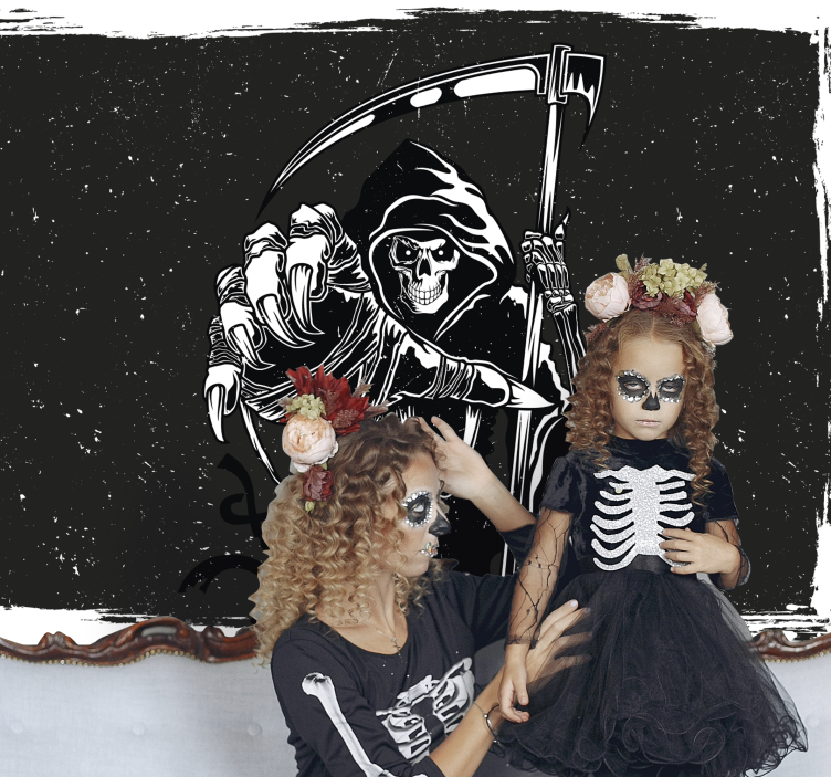 Halloween-valokuvatapetti kalmankävelijäkuvaus - Tenstickers