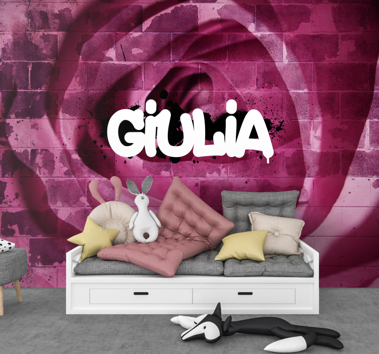 Henkilökohtainen kukka graffiti muokattava valokuvatapetti - Tenstickers