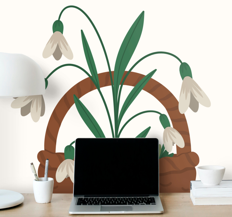 Herkät lumikellot kukka valokuvatapetti - Tenstickers