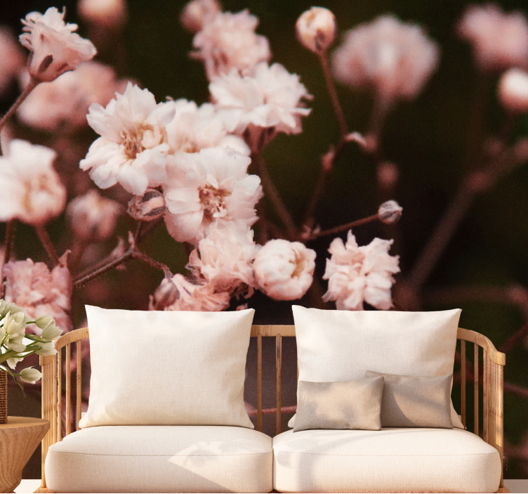 Herkkä kukkiva kukka valokuvatapetti - Tenstickers