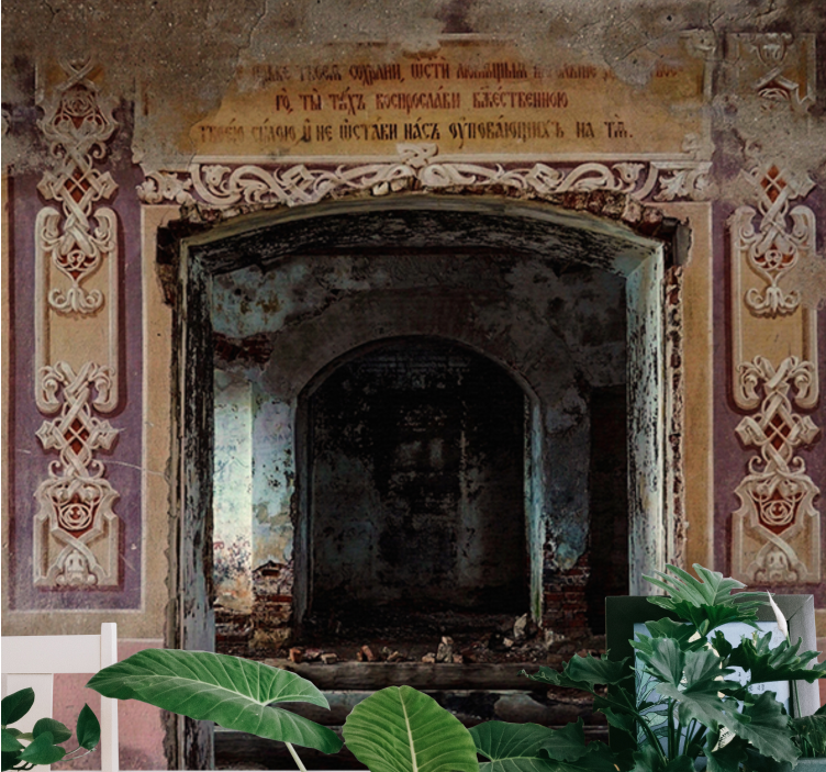 Hylätty retroarkkitehtuuri kaupunki valokuvatapetti - Tenstickers