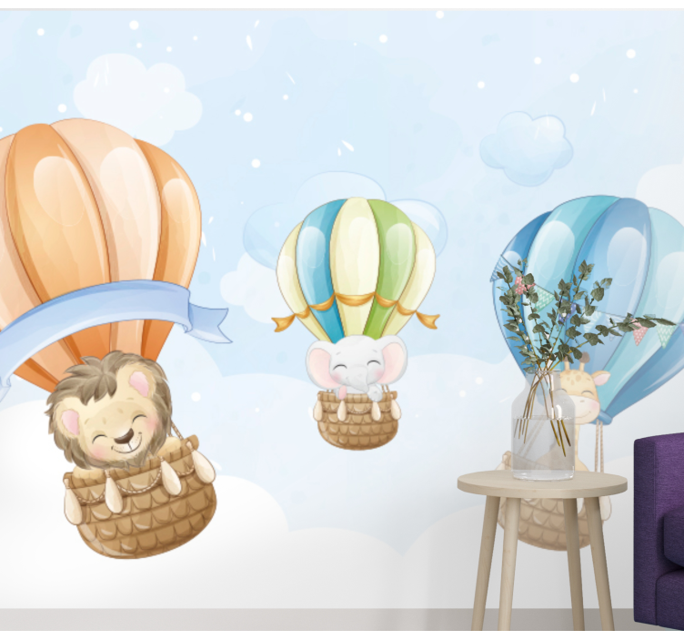 Ilma täytettävät ilmapallot eläin valokuvatapetti - Tenstickers