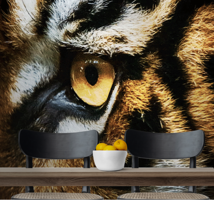 Intensiivinen tiikerin katse eläin valokuvatapetti - Tenstickers