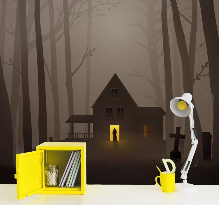 Kauhujen aavekartano halloween-valokuvatapetti - Tenstickers