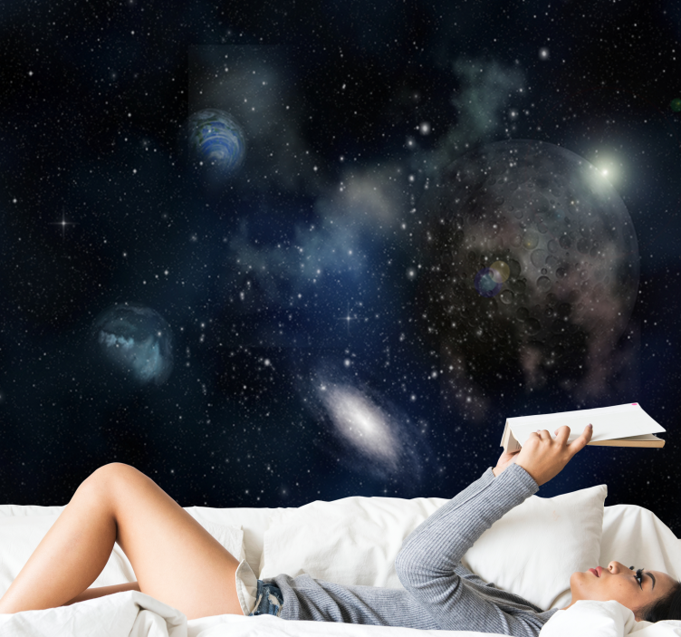 Kaunis näkymä avaruuteen ja planeetalle avaruus tapetti - Tenstickers