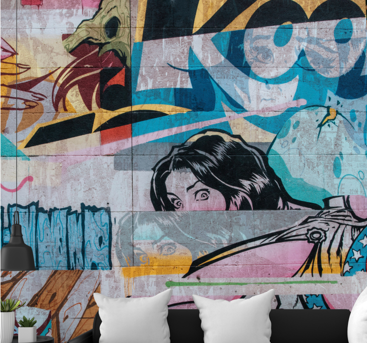 Kaupungin graffiti valokuvatapetti - Tenstickers