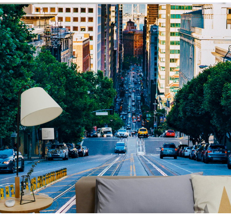 Kaupungin katunäkymä valokuvatapetti - Tenstickers