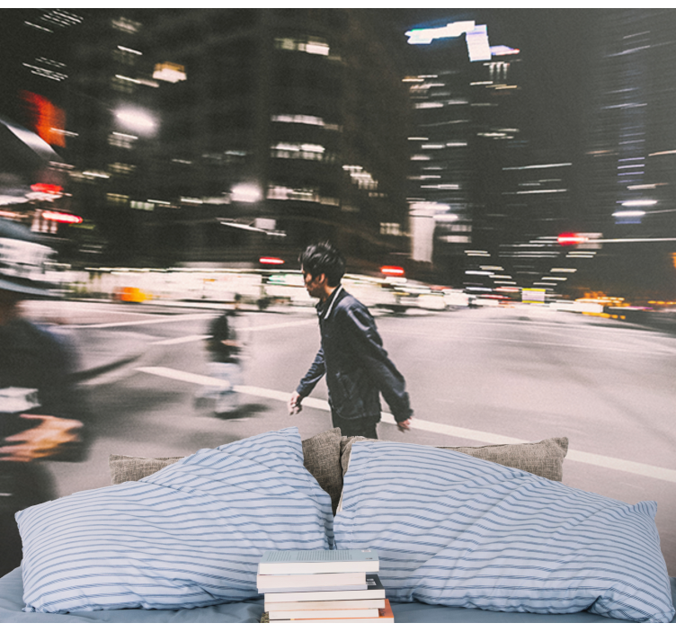 Kaupungin yöluistelu valokuvatapetti - Tenstickers