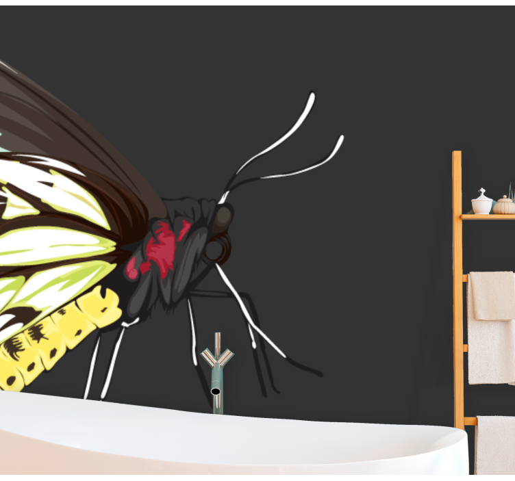 Keltainen perhonen malli valokuvatapetti - Tenstickers